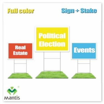 3mm-5mm Political Yard Signs 18x24 Corrugated Plastic Signs