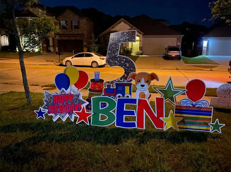 PP Corrugated Plastic Yard Letters Happy Birthday Coroplast Sign