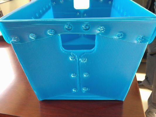 Blue Polypropylene Mail Tote 4mm Corrugated Plastic With Steel Strap