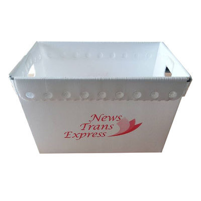 White Polypropylene Corrugated Plastic Mail Totes With Steel Strap