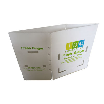 White 4mm Vegetable Packaging Box Reusable Corrugated Plastic Boxes