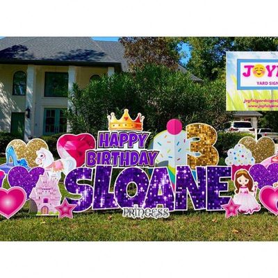 3mm 4mm Coroplast Yard Letters Corrugated Plastic Happy Birthday Sign