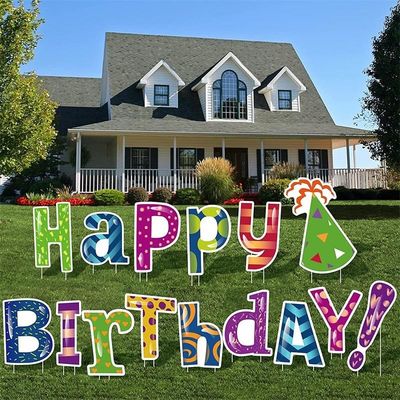 3mm 4mm Coroplast Yard Letters Corrugated Plastic Happy Birthday Sign
