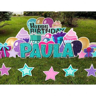 3mm 4mm Coroplast Yard Letters Corrugated Plastic Happy Birthday Sign