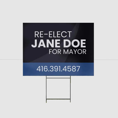 3mm Coroplast Yard Signs 18x24 H Stakes 4mm Coroplast Signs