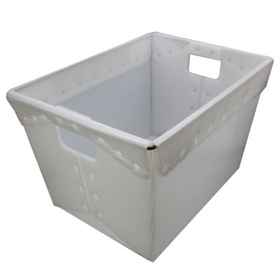 Turnover Corrugated Postal Tote White USPS Shipping Plastic Totes