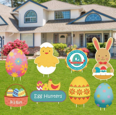 PP Corrugated Plastic Yard Letters Happy Birthday Coroplast Sign Letters With Stakes
