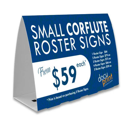 Waterproof Corflute PP Roster Sign Customized Corrugated Plastic Sign