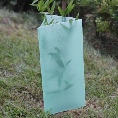 PP Tree Guard is lightweight, durable, waterproof, and easy to install. It protects young trees from wind, animals, and damage, with customizable sizes, colors, thicknesses, and designs.